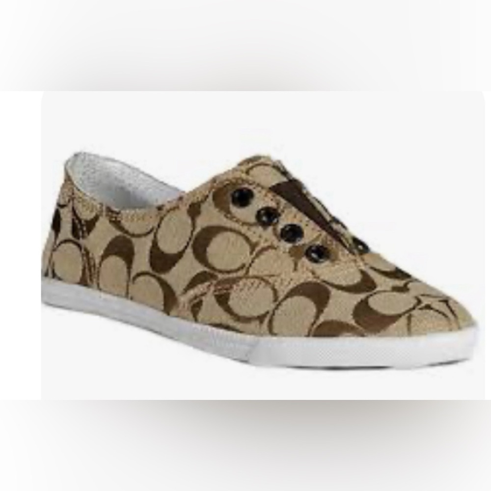 Women’s Coach Katie Canvas Slip On Sneaker US Size 10 Signature Athletic Shoes
